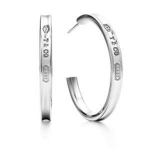 Brand New - Tiffany & Co. - 1837 Hoop Stud Earrings - Silver - Medium